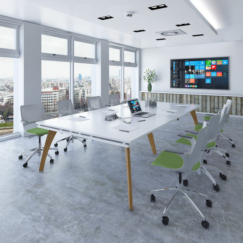 Fuze Rectangular Boardroom Table With 2 Cut-Outs - Onyx Grey - NWOF