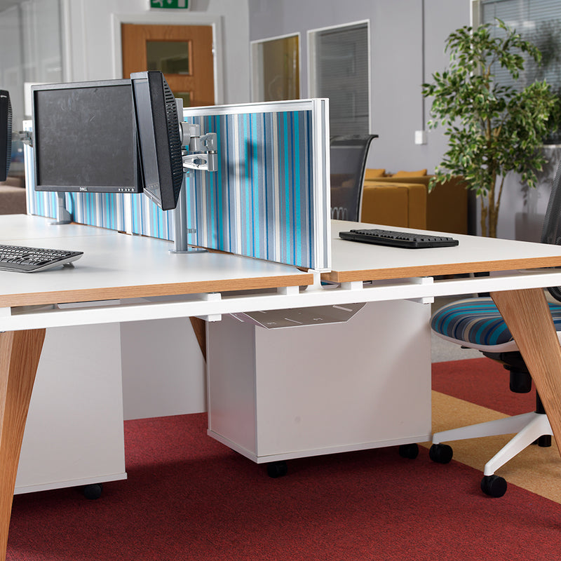 Fuze Single Desk - White/Oak - NWOF