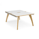 Fuze Back To Back Desks - White/Oak - NWOF