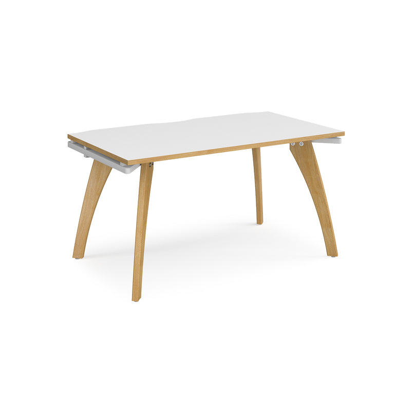 Fuze Single Desk - White/Oak - NWOF