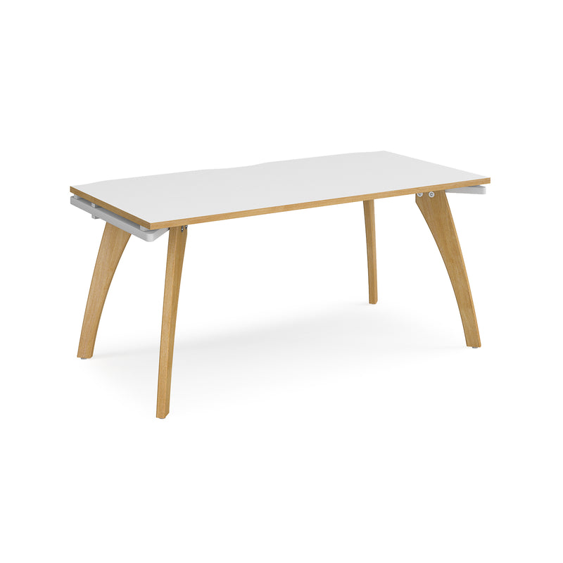 Fuze Single Desk - White/Oak - NWOF