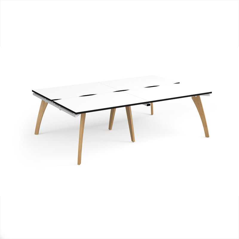 Fuze Double Back To Back Desks - White/Black