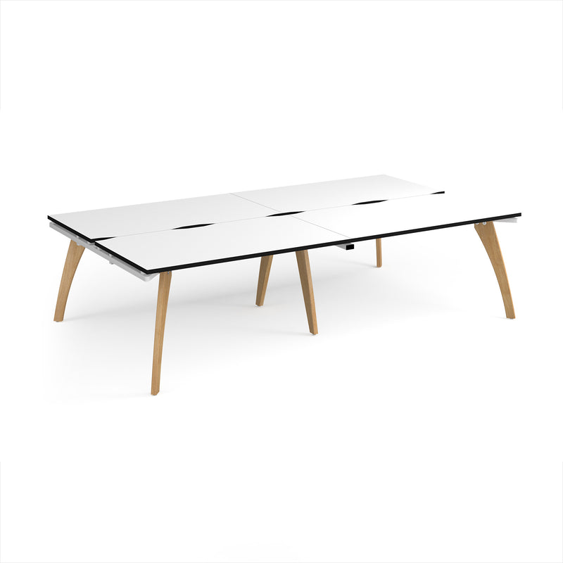Fuze Double Back To Back Desks - White/Black