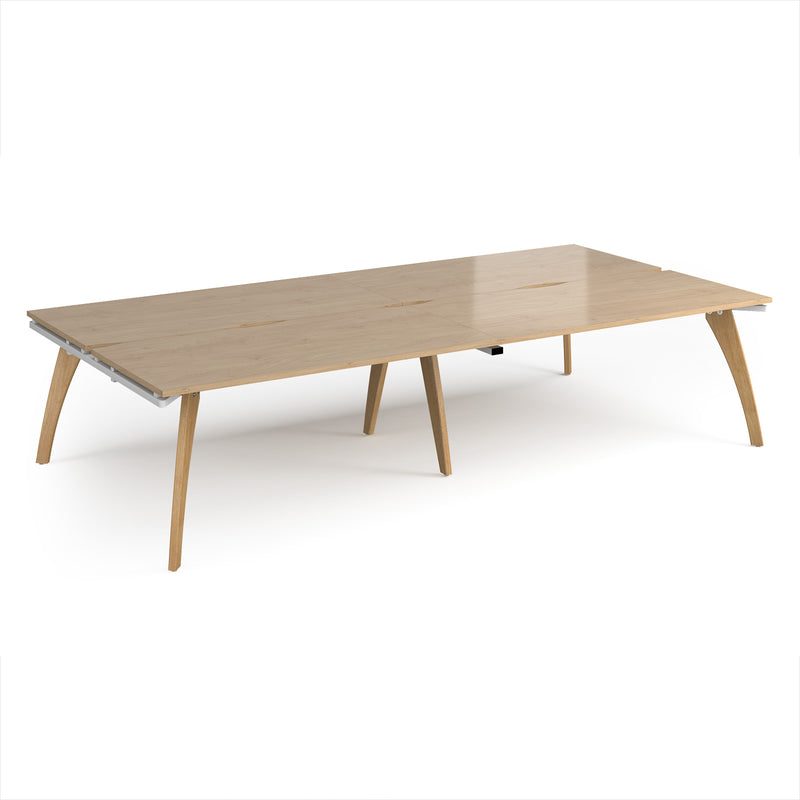 Fuze Double Back To Back Desks - Kendal Oak