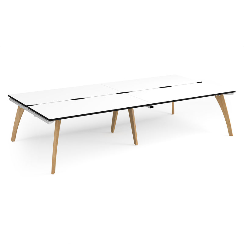 Fuze Double Back To Back Desks - White/Black