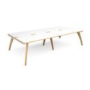 Fuze Double Back To Back Desks - White/Oak - NWOF