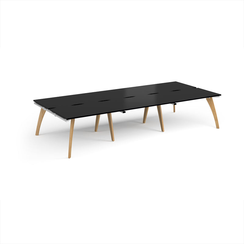 Fuze Triple Back To Back Desks - Black - NWOF