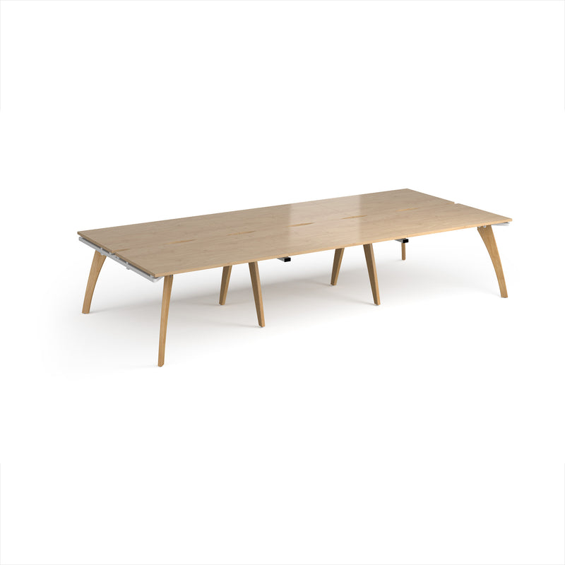 Fuze Triple Back To Back Desks - Kendal Oak - NWOF