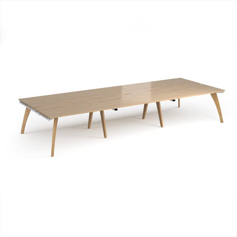 Fuze Triple Back To Back Desks - Kendal Oak - NWOF