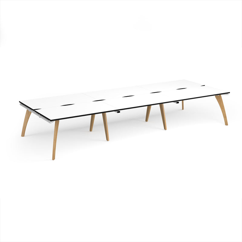 Fuze Triple Back To Back Desks - White/Black - NWOF