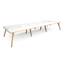 Fuze Triple Back To Back Desks - White/Oak - NWOF