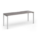 Connex Plus Slimline Goal-Post Single Desk - Grey Oak - NWOF