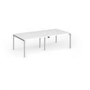 Connex Plus Slimline Goal-Post Double Back To Back Desk - White - NWOF