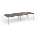 Connex Plus Slimline Goal-Post Double Back To Back Desk - Walnut - NWOF