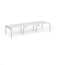 Connex Plus Slimline Goal-Post Triple Back To Back Desk - White - NWOF