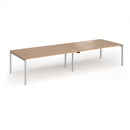 Connex Plus Slimline Goal-Post Double Back To Back Desk - Beech - NWOF