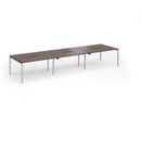 Connex Plus Slimline Goal-Post Triple Back To Back Desk - Walnut - NWOF