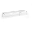 Connex Plus Slimline Goal-Post Triple Back To Back Desk - White - NWOF