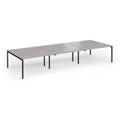 Connex Plus Goal-Post Triple Back To Back Desk - Grey Oak - NWOF