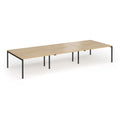 Connex Plus Goal-Post Triple Back To Back Desk - Oak - NWOF