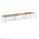 Connex Plus Slimline Goal-Post Triple Back To Back Desk - Beech - NWOF