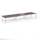 Connex Plus Slimline Goal-Post Triple Back To Back Desk - Walnut - NWOF