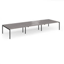 Connex Plus Goal-Post Triple Back To Back Desk - Grey Oak - NWOF