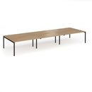 Connex Plus Goal-Post Triple Back To Back Desk - Oak - NWOF