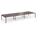 Connex Plus Goal-Post Triple Back To Back Desk - Walnut - NWOF