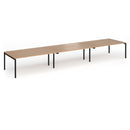 Connex Plus Slimline Goal-Post Triple Back To Back Desk - Beech - NWOF