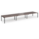 Connex Plus Slimline Goal-Post Triple Back To Back Desk - Walnut - NWOF