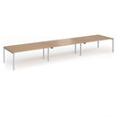 Connex Plus Slimline Goal-Post Triple Back To Back Desk - Beech - NWOF