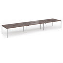 Connex Plus Slimline Goal-Post Triple Back To Back Desk - Walnut - NWOF