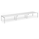 Connex Plus Slimline Goal-Post Triple Back To Back Desk - White - NWOF
