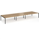 Connex Plus Goal-Post Triple Back To Back Desk - Oak - NWOF