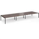 Connex Plus Goal-Post Triple Back To Back Desk - Walnut - NWOF