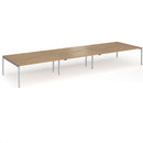 Connex Plus Goal-Post Triple Back To Back Desk - Oak - NWOF