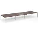 Connex Plus Goal-Post Triple Back To Back Desk - Walnut - NWOF