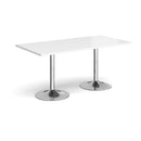 Genoa Rectangular Dining Table With Trumpet Base - White - NWOF