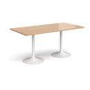 Genoa Rectangular Dining Table With Trumpet Base - Beech - NWOF