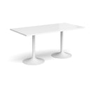 Genoa Rectangular Dining Table With Trumpet Base - White - NWOF