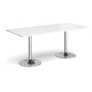 Genoa Rectangular Dining Table With Trumpet Base - White - NWOF
