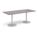 Genoa Rectangular Dining Table With Trumpet Base - Grey Oak - NWOF