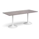 Genoa Rectangular Dining Table With Trumpet Base - Grey Oak - NWOF