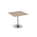 Genoa Square Dining Table With Trumpet Base 800mm - Barcelona Walnut - NWOF