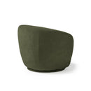Dams Grace single swivel club chair with plush fabric and rounded back, shown from the back angle in the image.