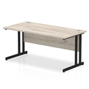 Impulse 800mm Deep Straight Desk With Cantilever Leg - Grey Oak - NWOF
