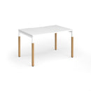White Connex Plus Wooden Goal-Post Single Desk by Dams, featuring a sleek desk with built-in goal-post design and modern wood finish.