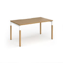 Dams Connex Plus Wooden Goal-Post Single Desk in oak with sleek modern design and spacious working surface.