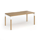 Dams Connex Plus Wooden Goal-Post Single Desk in oak with sleek, modern design and natural wood finish.